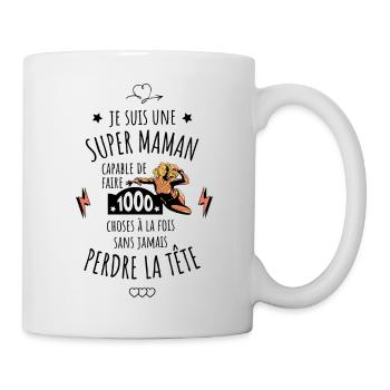 Super Maman - Maman capable de faire 1000 choses - Mug blanc - blanc - Droite
