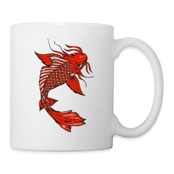 poisson koi carpe japonais dessin 1403 A - Mug blanc - blanc - Droite