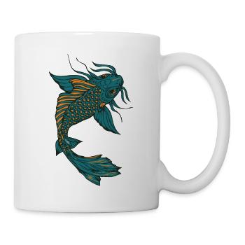 poisson koi carpe japonais dessin 14032 A - Mug blanc - blanc - Droite