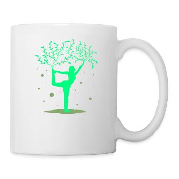 Yoga, Asanas, Arbre, Jardin, Spirituel, Pleine Conscience - Mug blanc - blanc - Droite