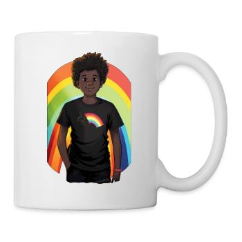Arc-en-ciel et enfant - Mug blanc - blanc - Droite