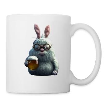 Drôle de lapin de Pâques avec bière - Mug blanc - blanc - Droite