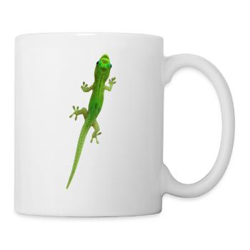 Grüner Gecko - Tasse - Weiß - Rechts