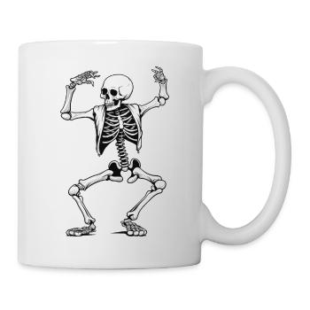 Tanzendes Skelett - Tasse - Weiß - Rechts