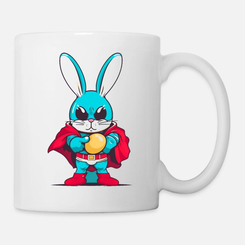 Easter Bunny super hero - Mug - white