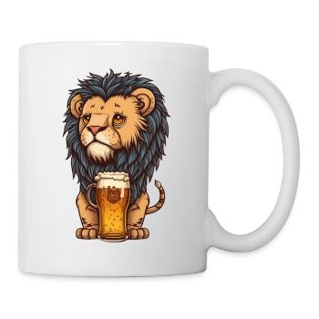 Cute Lion with Beer - Mug - white - Right