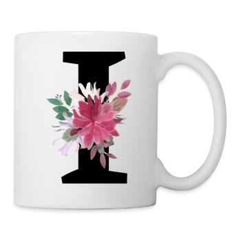 Lettre i floral - Mug blanc - blanc - Droite
