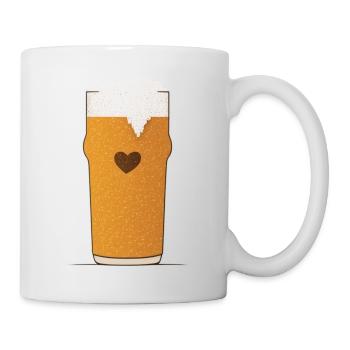 Beer Love Beer Glass Heart - Mug - white - Right