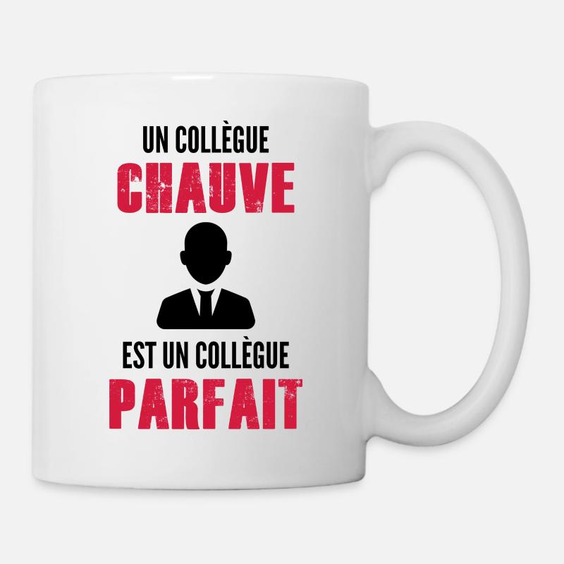 collègue chauve / collègue parfait - Mug blanc - blanc