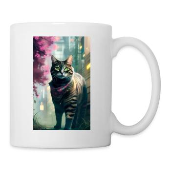 Inländisches kurzhaariges Katzenleben - Tasse - Weiß - Rechts