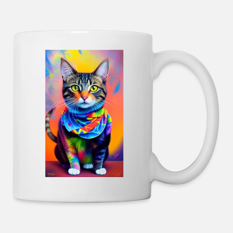 Fabulous domestic short haired cat - Mug - white
