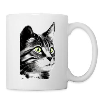Domestic short haired cat - Mug - white - Right