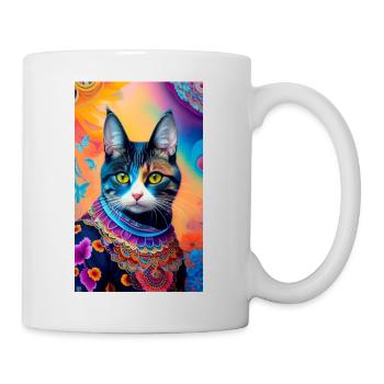 Kurzhaarige Hauskatze - Tasse - Weiß - Rechts