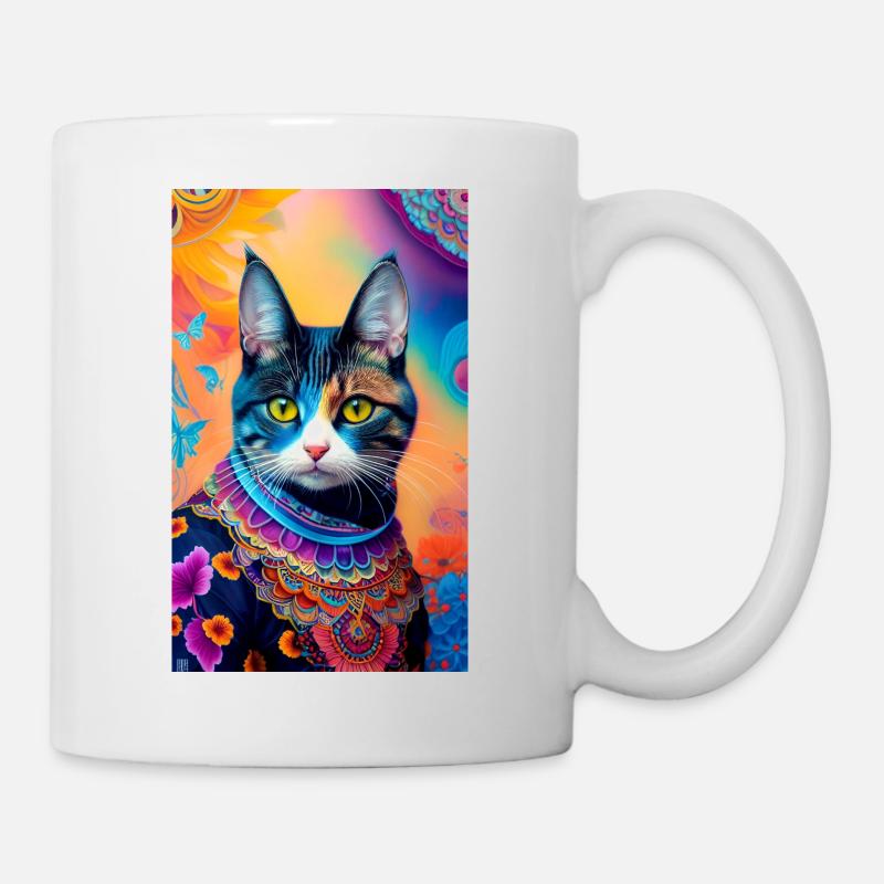 domestic short haired cat - Mug - white
