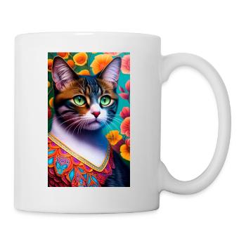 Domestic short haired cat in lovely colors - Mug - white - Right