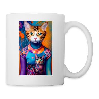 Prodigious domestic short haired cat - Mug - white - Right