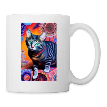 Wondrous domestic short haired cat - Mug - white - Right