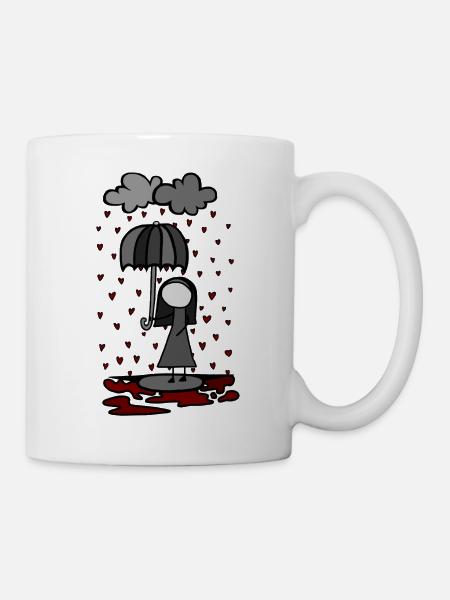 Pluie de cœurs - Mug blanc - blanc