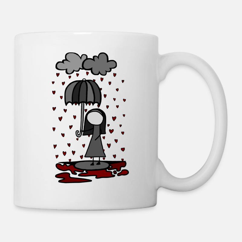 Pluie de cœurs - Mug blanc - blanc