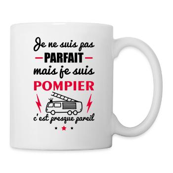 Pas parfait mais pompier, fête des pères - Mug blanc - blanc - Droite