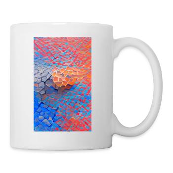 Vibrant 3D Pattern with Colorful Brick Like Blocks - Mug - white - Right