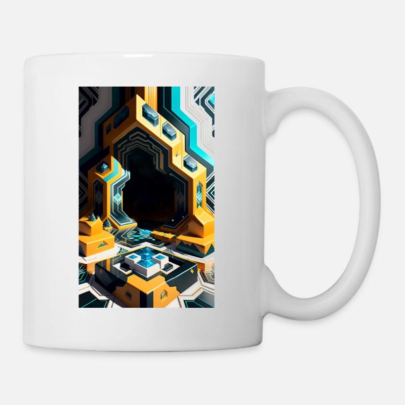 Blocs fantastiques dans un monde 3D - Mug blanc - blanc