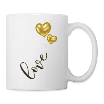 Ballons d’amour Mouches à cœur - Mug blanc - blanc - Droite