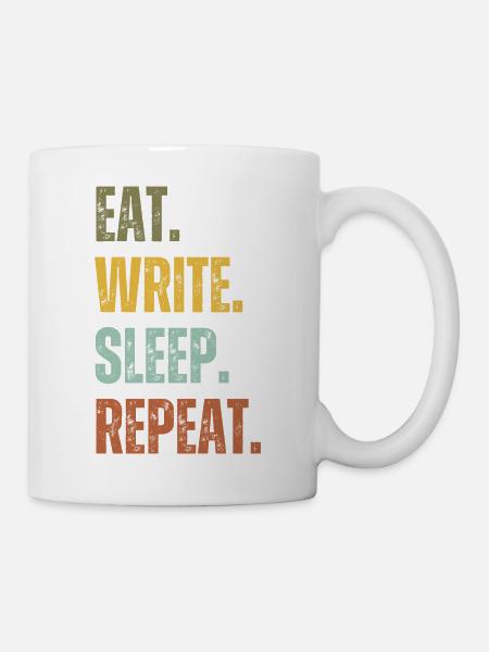 EAT WRITE SLEEP REPEAT - Mug - white