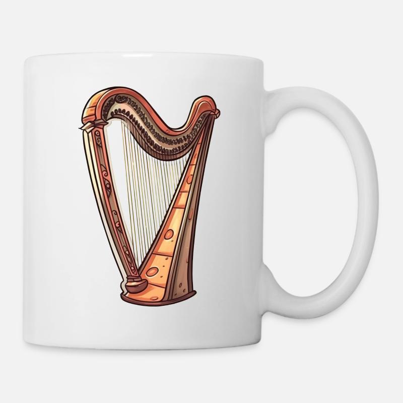 Harp in comic style - Mug - white