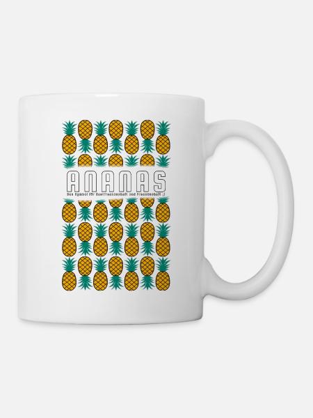 Ananas, das Zeichen für Freundschaft - Tasse - Weiß