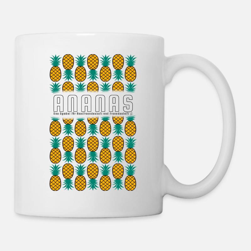 Ananas, das Zeichen für Freundschaft - Tasse - Weiß