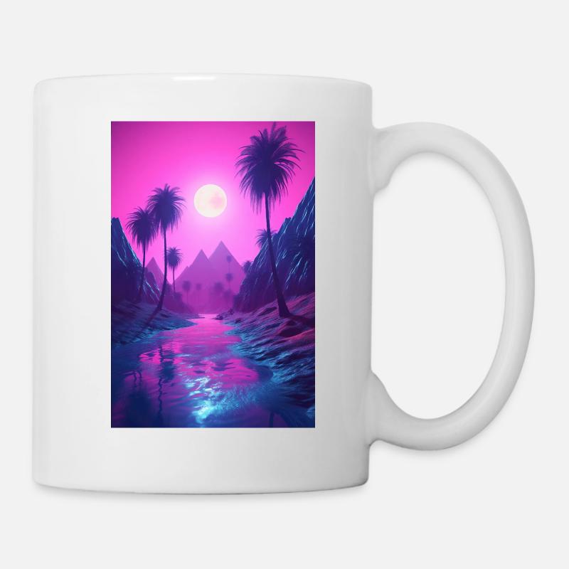 Vaporwave Visionen aus Kunst und Ästhetik - Tasse - Weiß