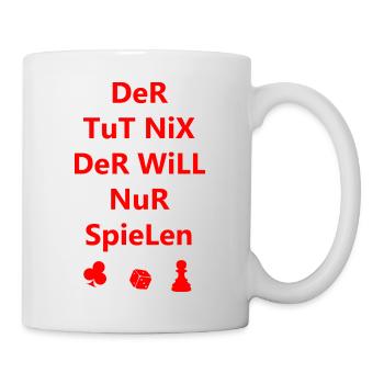 boardgame chess backgammon game night - Tasse - Weiß - Rechts