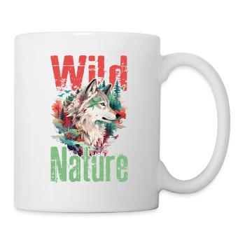 Loup Nature sauvage Wolf’s Head Wilderness Forest Trees - Mug blanc - blanc - Droite