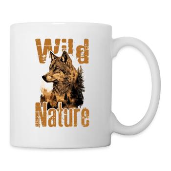 Loup Nature sauvage Wolf’s Head Wilderness Forest Trees - Mug blanc - blanc - Droite