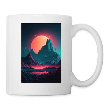 Eine Synthwave Retrowave Sinfonie in den Bergen - Tasse - Weiß - Rechts