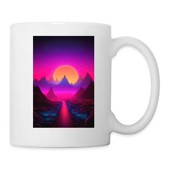 Luminous Peaks: Synthwave Serenity - Tasse - Weiß - Rechts