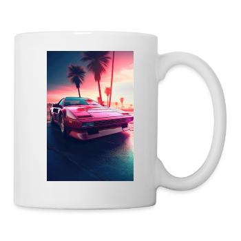 Electric Velocity: Synthwave Speedster - Tasse - Weiß - Rechts