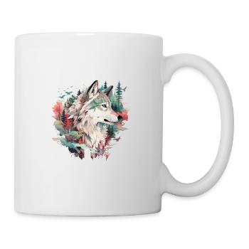 Loup Nature sauvage Wolf’s Head Wilderness Forest Trees - Mug blanc - blanc - Droite