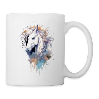 Cheval Blanc en Aquarelle - Mug blanc - blanc - Droite