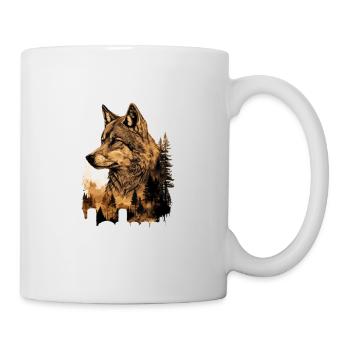 Loup Nature sauvage Wolf’s Head Wilderness Forest Trees - Mug blanc - blanc - Droite