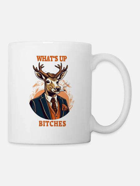 Cooler Hirsch - Tasse - Weiß