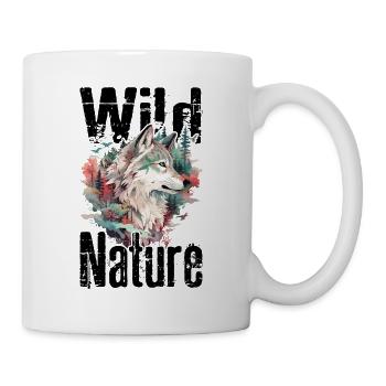 Loup Nature sauvage Wolf’s Head Wilderness Forest Trees - Mug blanc - blanc - Droite