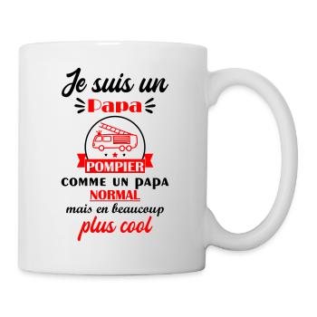 papa cool pompier,cadeau fête des pères - Mug blanc - blanc - Droite