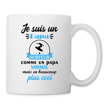 papa cool surfeur, cadeau fête des pères - Mug blanc - blanc - Droite