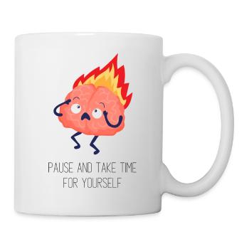 Quote Hive, t-shirt design, brain - Mug - white - Right