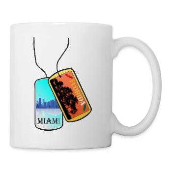 Erkennungsmarke FLORIDA Miamiskyline Strand - Tasse - Weiß - Rechts