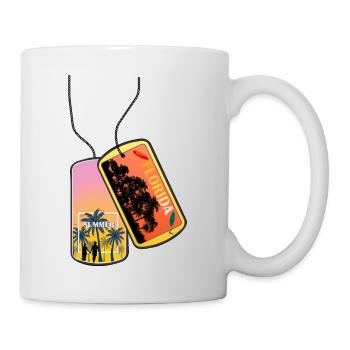 Erkennungsmarke FLORIDA Strand Miami Party - Tasse - Weiß - Rechts