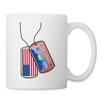Erkennungsmarke Colorado Flagge Berge - Tasse - Weiß - Rechts