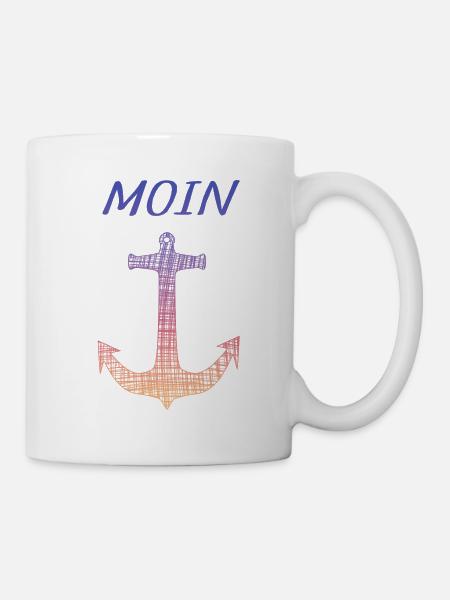 Moin, moin moin, Spruch für alle Hamburger - Tasse - Weiß